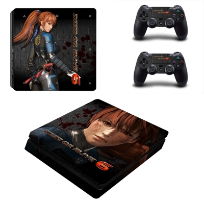 Dead or Alive 6 decal skin for PS4 Slim Console and two co.. Dead or Alive 6 decal skin for PS4 Slim Console and two co..