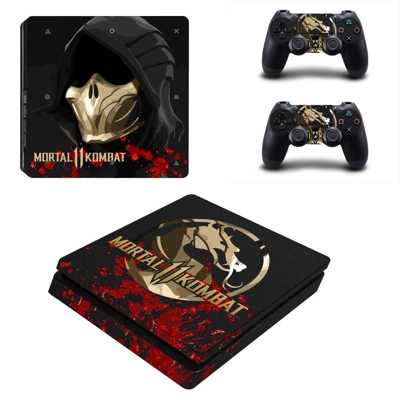 Mortal Kombat 11 decal skin for PS4 Slim Console and two c.. Mortal Kombat 11 decal skin for PS4 Slim Console and two c..