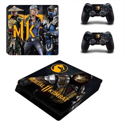 Mortal Kombat 11 decal skin for PS4 Slim Console and two c.. Mortal Kombat 11 decal skin for PS4 Slim Console and two c..