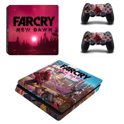 Far Cry New Dawn decal skin for PS4 Slim Console and two c.. Far Cry New Dawn decal skin for PS4 Slim Console and two c..