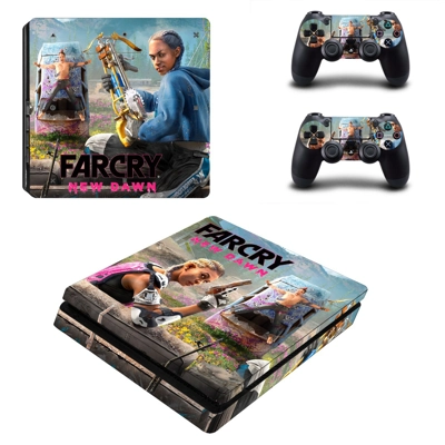 Far Cry New Dawn decal skin for PS4 Slim Console and two c.. Far Cry New Dawn decal skin for PS4 Slim Console and two c..