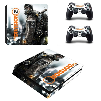 The Division 2 decal skin for PS4 Slim Console and two con.. The Division 2 decal skin for PS4 Slim Console and two con..