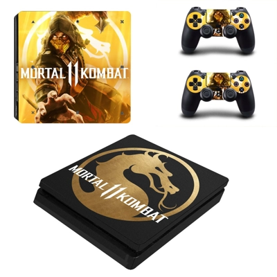 Mortal Kombat 11 decal skin for PS4 Slim Console and two c.. Mortal Kombat 11 decal skin for PS4 Slim Console and two c..