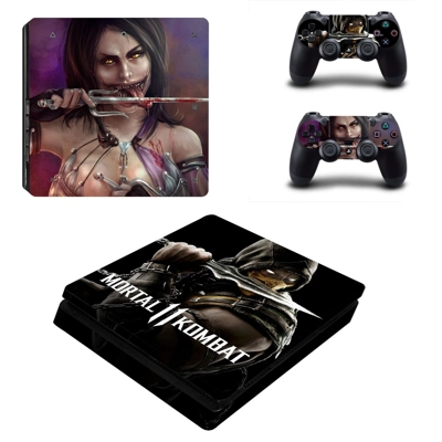 Mortal Kombat 11 decal skin for PS4 Slim Console and two c.. Mortal Kombat 11 decal skin for PS4 Slim Console and two c..