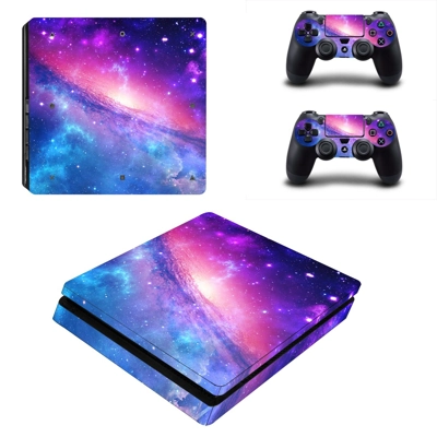 Starry Galaxy decal skin for PS4 Slim Console and two cont.. Starry Galaxy decal skin for PS4 Slim Console and two cont..