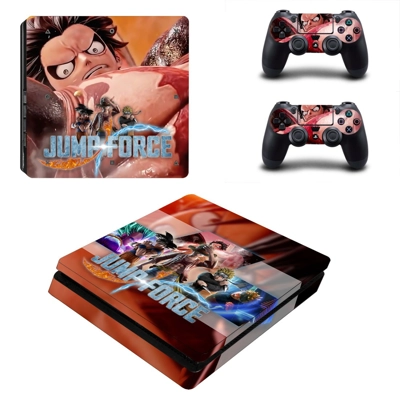 Jump Force decal skin for PS4 Slim Console and two control.. Jump Force decal skin for PS4 Slim Console and two control..