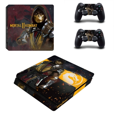 Mortal Kombat 11 decal skin for PS4 Slim Console and two c.. Mortal Kombat 11 decal skin for PS4 Slim Console and two c..