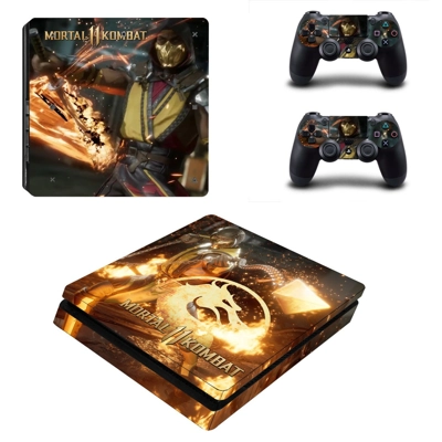Mortal Kombat 11 decal skin for PS4 Slim Console and two c.. Mortal Kombat 11 decal skin for PS4 Slim Console and two c..