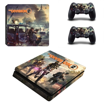 The Division 2 decal skin for PS4 Slim Console and two con.. The Division 2 decal skin for PS4 Slim Console and two con..