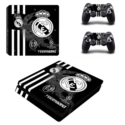 Real Madrid FC decal skin for PS4 Slim Console and two con.. Real Madrid FC decal skin for PS4 Slim Console and two con..