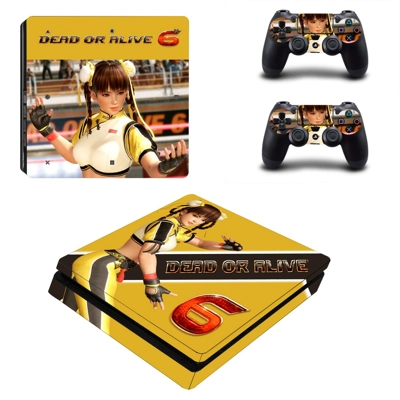 Dead or Alive 6 decal skin for PS4 Slim Console and two controllers