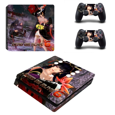 Dead or Alive 6 decal skin for PS4 Slim Console and two controllers