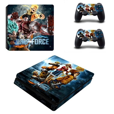 Jump Force decal skin for PS4 Slim Console and two control.. Jump Force decal skin for PS4 Slim Console and two control..