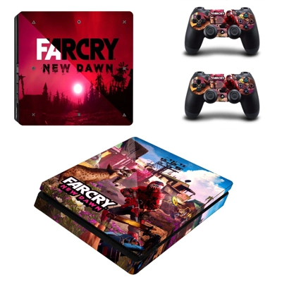Far Cry New Dawn decal skin for PS4 Slim Console and two c.. Far Cry New Dawn decal skin for PS4 Slim Console and two c..