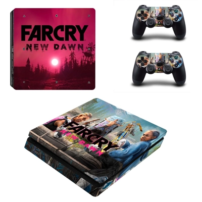 Far Cry New Dawn decal skin for PS4 Slim Console and two c.. Far Cry New Dawn decal skin for PS4 Slim Console and two c..