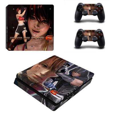 Dead or Alive 6 decal skin for PS4 Slim Console and two controllers