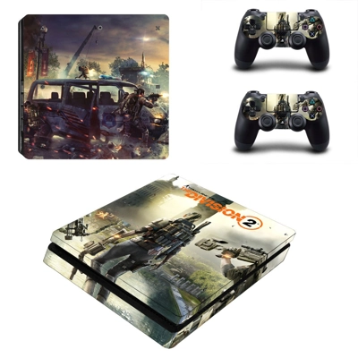 The Division 2 decal skin for PS4 Slim Console and two con.. The Division 2 decal skin for PS4 Slim Console and two con..