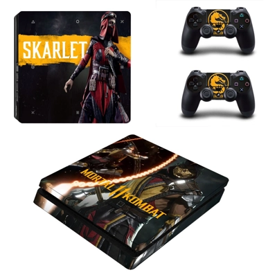 Mortal Kombat 11 decal skin for PS4 Slim Console and two c.. Mortal Kombat 11 decal skin for PS4 Slim Console and two c..