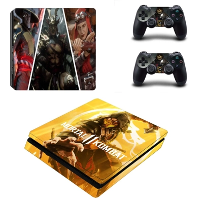 Mortal Kombat 11 decal skin for PS4 Slim Console and two c.. Mortal Kombat 11 decal skin for PS4 Slim Console and two c..