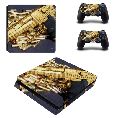 Bullets decal skin for PS4 Slim Console and two controllers Bullets decal skin for PS4 Slim Console and two controllers