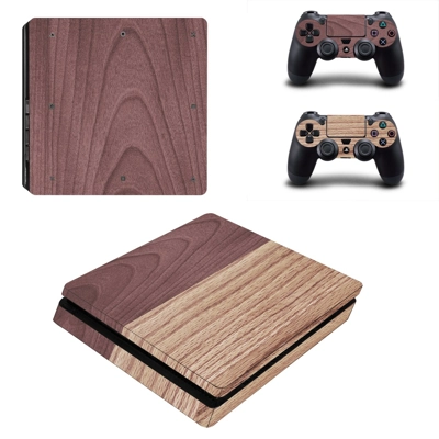 Wood Board decal skin for PS4 Slim Console and two control.. Wood Board decal skin for PS4 Slim Console and two control..