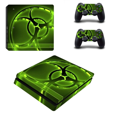 Biohazard decal skin for PS4 Slim Console and two controll.. Biohazard decal skin for PS4 Slim Console and two controll..