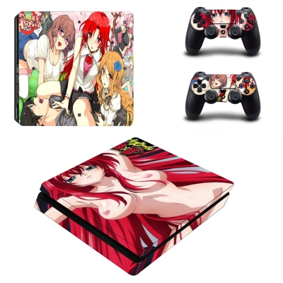 Anime decal skin for PS4 Slim Console and two controllers Anime decal skin for PS4 Slim Console and two controllers