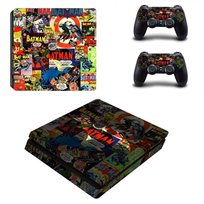 Batman bomb sticker decal skin for PS4 Slim Console and two controllers