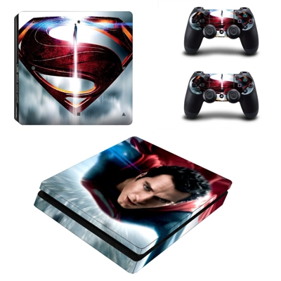 Superman decal skin for PS4 Slim Console and two controllers Superman decal skin for PS4 Slim Console and two controllers