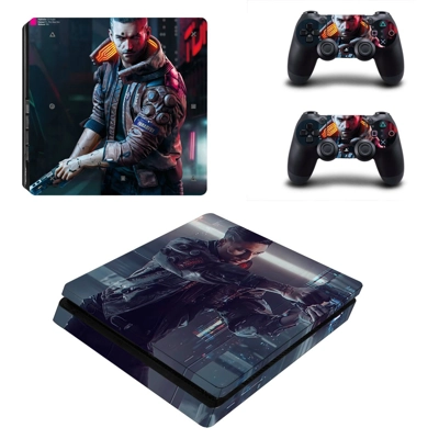 Cyberpunk 2077 decal skin for PS4 Slim Console & Controllers Cyberpunk 2077 decal skin for PS4 Slim Console & Controllers