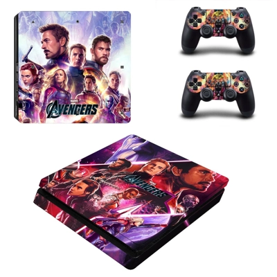 Avengers Endgame decal skin for PS4 Slim Console and two c.. Avengers Endgame decal skin for PS4 Slim Console and two c..