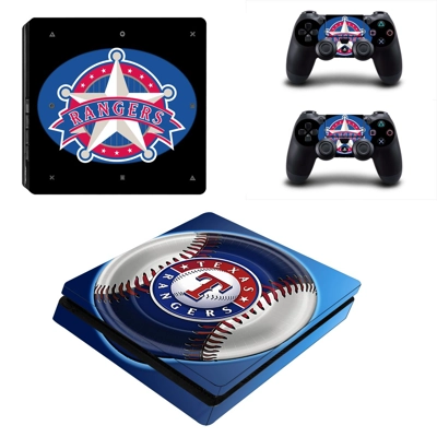 Texas Rangers decal skin for PS4 Slim Console and two cont.. Texas Rangers decal skin for PS4 Slim Console and two cont..
