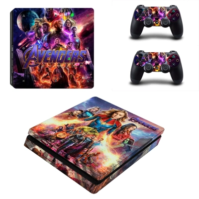 Avengers Endgame decal skin for PS4 Slim Console and two c.. Avengers Endgame decal skin for PS4 Slim Console and two c..
