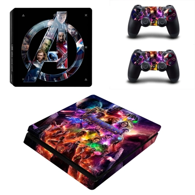 Avengers Endgame decal skin for PS4 Slim Console and two c.. Avengers Endgame decal skin for PS4 Slim Console and two c..