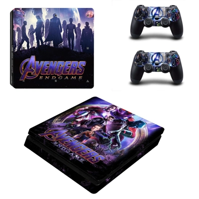 Avengers Endgame decal skin for PS4 Slim Console and two c.. Avengers Endgame decal skin for PS4 Slim Console and two c..