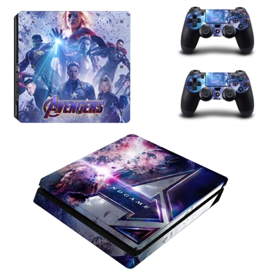 Avengers Endgame decal skin for PS4 Slim Console and two c.. Avengers Endgame decal skin for PS4 Slim Console and two c..