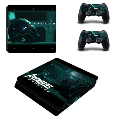Avengers Endgame decal skin for PS4 Slim Console and two c.. Avengers Endgame decal skin for PS4 Slim Console and two c..