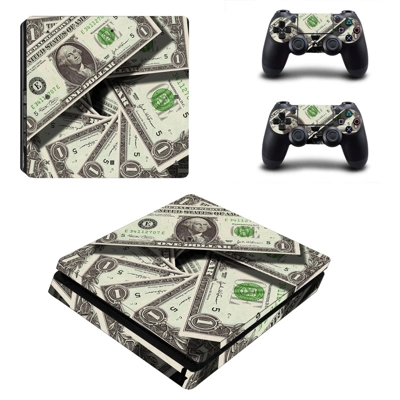 US dollars decal skin for PS4 Slim Console and two control.. US dollars decal skin for PS4 Slim Console and two control..