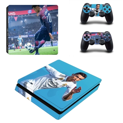 FIFA 19 Ronaldo decal skin for PS4 Slim Console and two co.. FIFA 19 Ronaldo decal skin for PS4 Slim Console and two co..