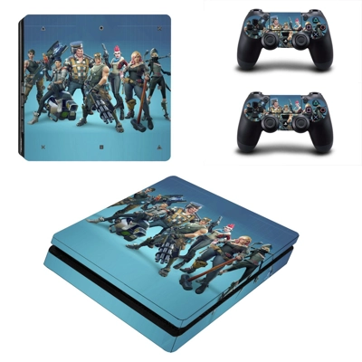 Fortress night decal skin for PS4 Slim Console and two controllers