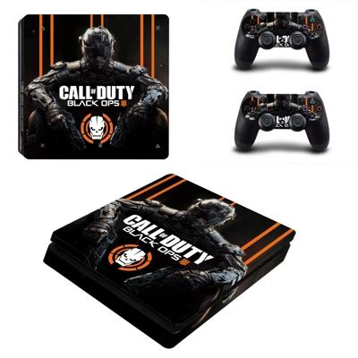Call of Duty black ops 4 decal skin for PS4 Slim Console and two controllers