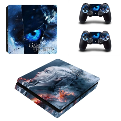 Game of Thrones decal skin for PS4 Slim Console and two co.. Game of Thrones decal skin for PS4 Slim Console and two co..