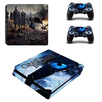 Game of Thrones decal skin for PS4 Slim Console and two controllers