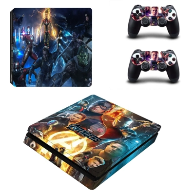 Avengers Endgame decal skin for PS4 Slim Console and two c.. Avengers Endgame decal skin for PS4 Slim Console and two c..