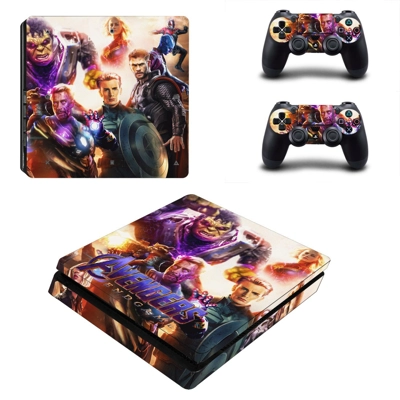 Avengers Endgame decal skin for PS4 Slim Console and two c.. Avengers Endgame decal skin for PS4 Slim Console and two c..