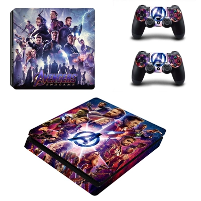 Avengers Endgame decal skin for PS4 Slim Console and two c.. Avengers Endgame decal skin for PS4 Slim Console and two c..