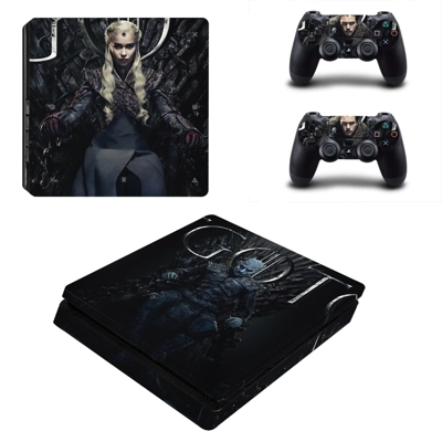 Game of Thrones decal skin for PS4 Slim Console and two controllers