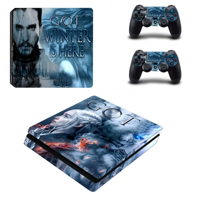 Game of Thrones decal skin for PS4 Slim Console and two co.. Game of Thrones decal skin for PS4 Slim Console and two co..