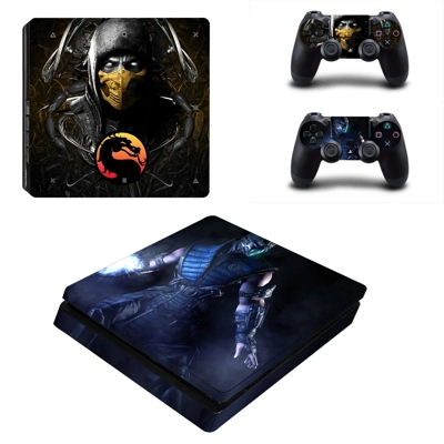Mortal Kombat 11 decal skin for PS4 Slim Console and two c.. Mortal Kombat 11 decal skin for PS4 Slim Console and two c..