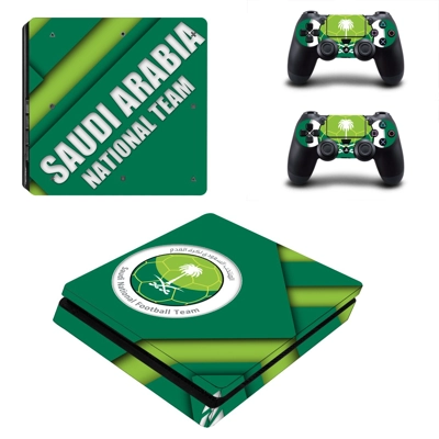 Saudi National Football Team decal skin for PS4 Slim Console and two controllers